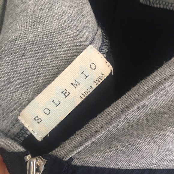 Navy blue and grey jersey illusion mini dress - Picture 7 of 8